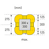 protection de pilier en plastique - 1100 x 450/550 x 450/550 mm - jaune