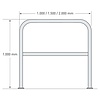 arceau de protection Ø60 mm - 1000 x 1000 - platines - galvanisé à chaud