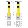 poteau de protection Ø 273mm (XXL) à bétonner - galvanisé à chaud et thermolaqué - jaune/noir