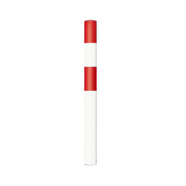 BLACK BULL poteau de protection Ø 90mm (S) à bétonner - galvanisé à chaud et thermolaqué - blanc/rouge