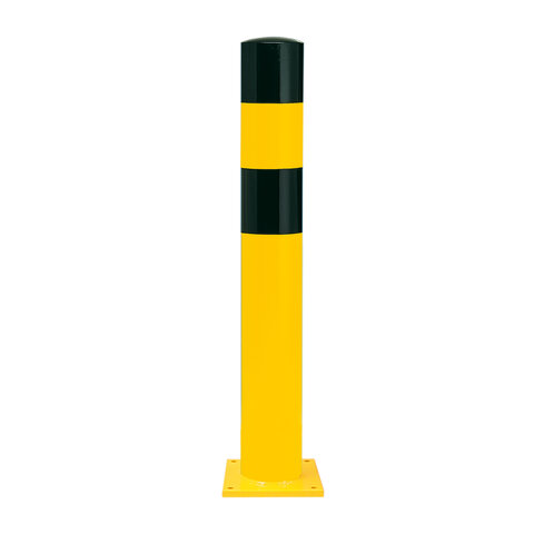 poteau de protection Ø 159mm (L) sur platine - jaune/noir
