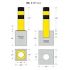 poteau de protection Ø 323mm (3XL) sur platine - galvanisé à chaud et thermolaqué - jaune/noir