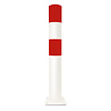 poteau de protection Ø 159mm (L) sur platine - galvanisé à chaud et thermolaqué - blanc/rouge
