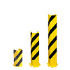 kolombeschermer - U-profiel 800 x 160 x 160 mm - zwart/geel gecoat