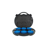 Case with 6 rechargeable blue LED rotorlights - magnetic