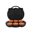 Case with 6 rechargeable orange LED rotorlights - magnetic