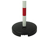 PVC post with 50 mm belt head. 3 red / white -. Fillable base 9 kg.