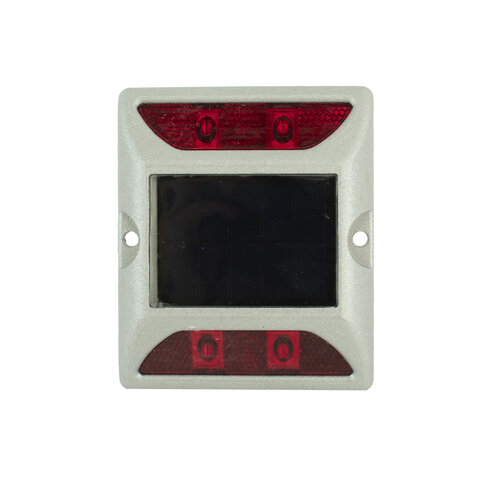 Wegdekreflector met knipperend  LED licht op zonne energie rood/rood (Incl. € 0.057 BEBAT)