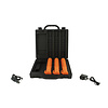 Case with 3 LED traffic batons - orange - rechargeable