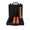 Case with 3 LED traffic batons - orange - rechargeable