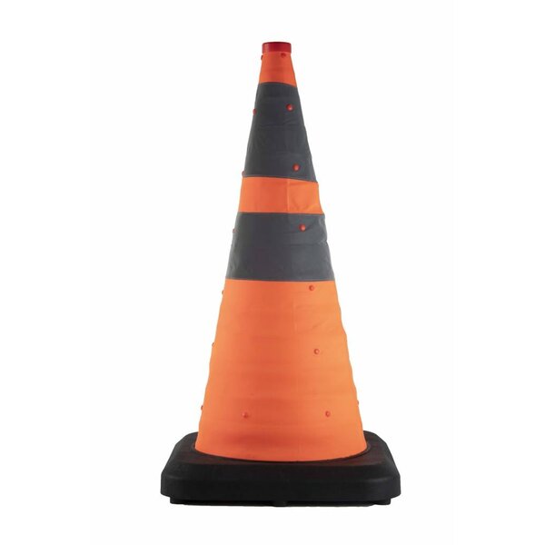  Heavy duty collapsible traffic cone 70 cm with integrated LED