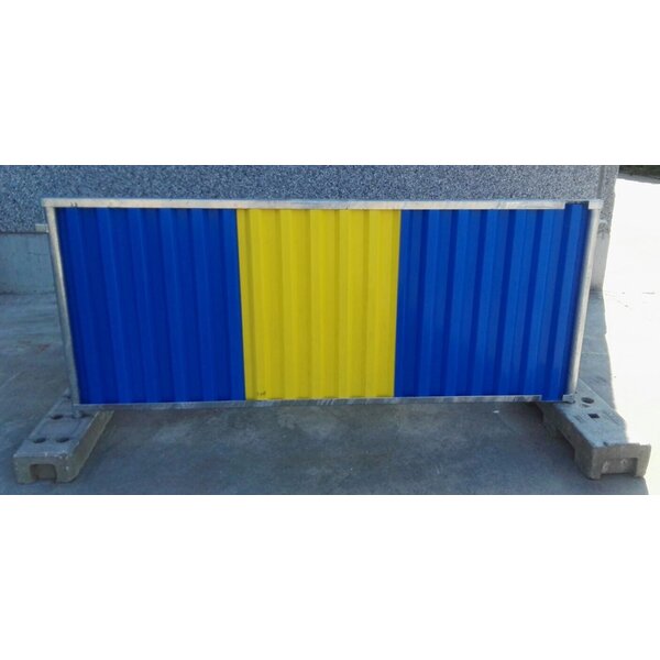  Construction barrier 'Brussels' - yellow/blue - 2200 x 1060 mm