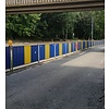 Construction barrier 'Brussels' - yellow/blue - 2200 x 1060 mm
