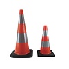 Cône de signalisation PU - 75 cm avec base noir - Classe 2