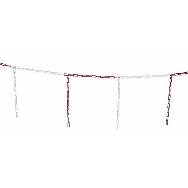  Red-white chain barrier 10 m x Ø 6 mm with pieces of chain