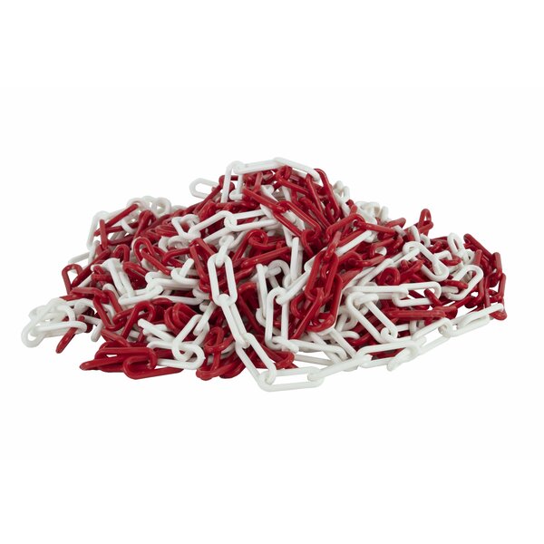 Signaling plastic chain red/white - 25 meters - Ø 6 mm