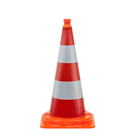 Cône de signalisation monopièce 75 cm - entièrement réfléchissant + SB 250