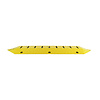 End piece traffic speed bump with teeth for one-way traffic
