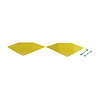 End piece traffic speed bump with teeth for one-way traffic