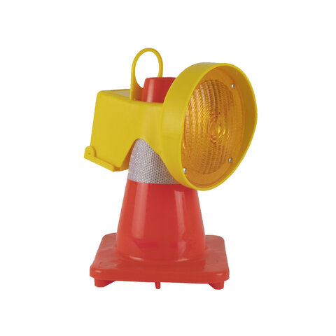 Werflicht - werflamp voor verkeerskegels - Geel (incl. Recupel)