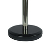 Chrome queue barrier post with black retractable belt - 2,10 meter