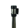 Chrome queue barrier post with black retractable belt - 2,10 meter
