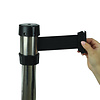 Chrome queue barrier post with black retractable belt - 2,10 meter