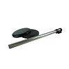 Chrome queue barrier post with black retractable belt - 2,10 meter