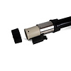 Chrome queue barrier post with black retractable belt - 2,10 meter
