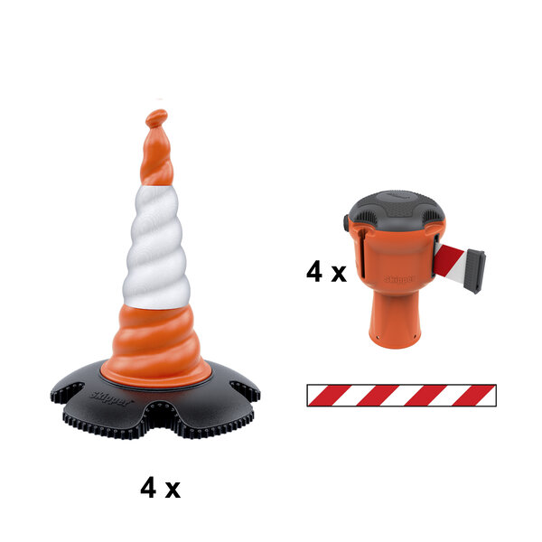  Skipper cone set 81 m² - red/white - with Skipper cones and -belt units