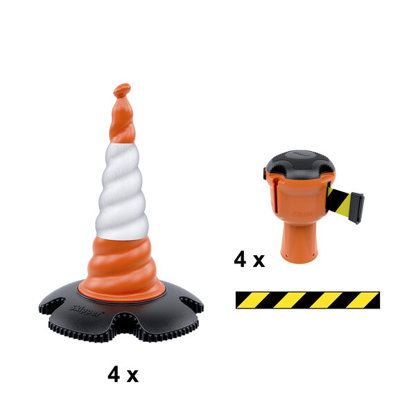  Skipper cone set 81 m² - yellow/black - with Skipper cones and -belt units