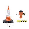 Skipper cone set 81 m² - caution - with Skipper cones and -belt units