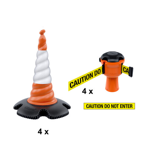 Skipper cone set 81 m² - caution do not enter
