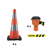 Skipper budget cone set 81 m² - caution - with PU cones and Skipper belt units