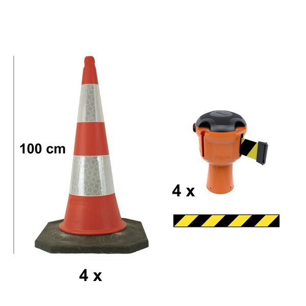  Skipper big cone set 81 m² - yellow/black - with Bigfoot cones and Skipper belt units