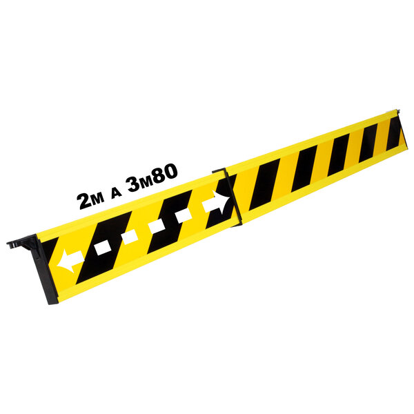  Telescopic barrier with end hooks 200-380 cm - yellow/black