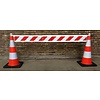 Telescopic barrier with end hooks 200-380 cm - yellow/black