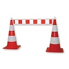 Fixed barrier with end hooks 200 cm - red/white