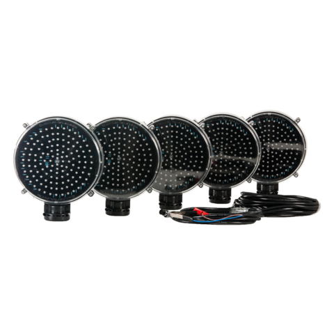 Set 5 signace warning led lights in a loop