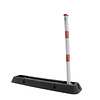Retractable post in robber base - red-white with triangular lock