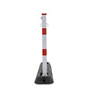 Retractable post in robber base - red-white with triangular lock