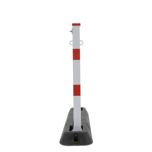 Retractable post in robber base - red-white with triangular lock