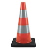Cône de signalisation PU - 50 cm avec base noir - Classe 2