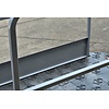 Grey handrail for temporary pedestrian bridge