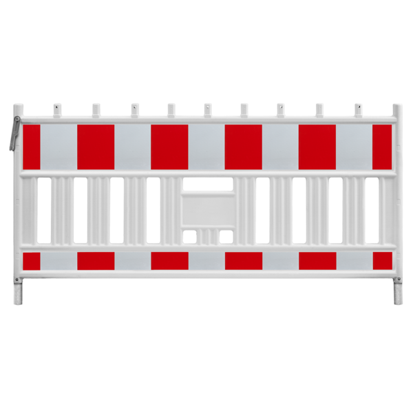  Barrière de chantier Euro 2 Barrier rouge-blanc - 1110 x 2150 mm + RA1 - Classe 1