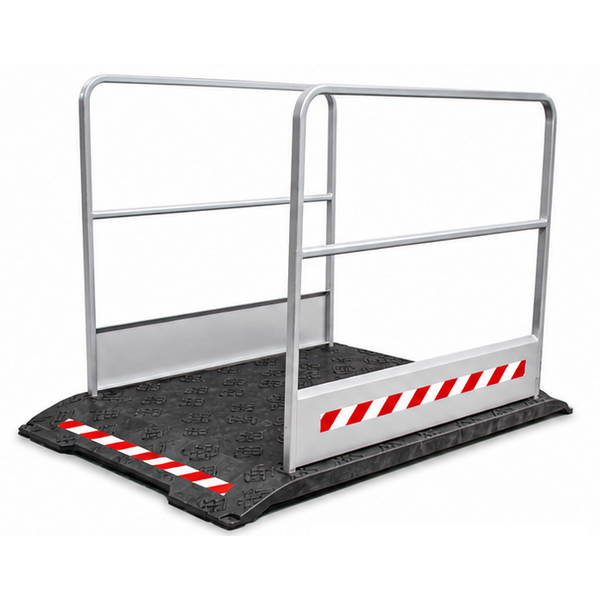  Passerelle de chantier avec garde-corps grises