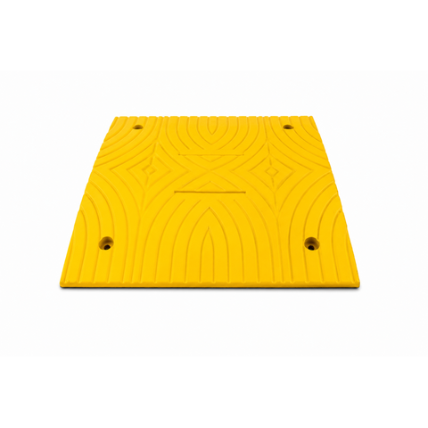 Verkeersdrempel 'SLOWLY' 3 cm geel middenstuk