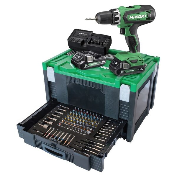  HIKOKI DS18DFWKPZ 18V accu-schroefboormachine 53Nm + 100-delige accessoireset