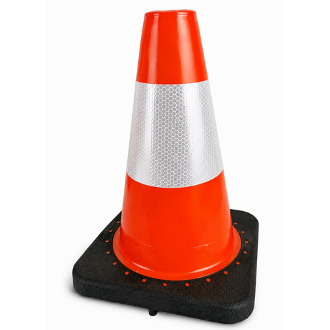 Traffic cone 30 cm PU - with black base + Class 2
