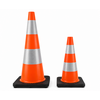 Cône de signalisation PU - 50 cm avec base noir - Classe 2
